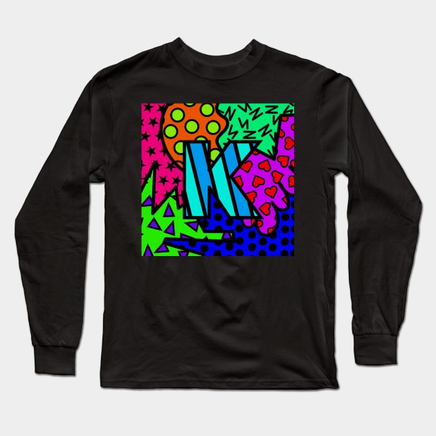 Alphabet Series - Letter K - Bright and Bold Initial Letters Long Sleeve T-Shirt by JossSperdutoArt